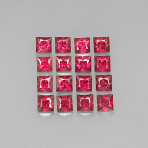 Spinello naturale rosso da  ct, quadrato, VVS-VS