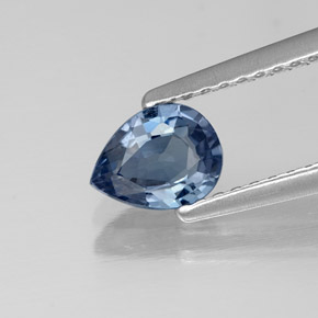 Spinello naturale blu da 0,58 ct, taglio a pera, VS