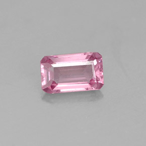 Spinello naturale rosa da 0,46 ct, taglio smeraldo, VS