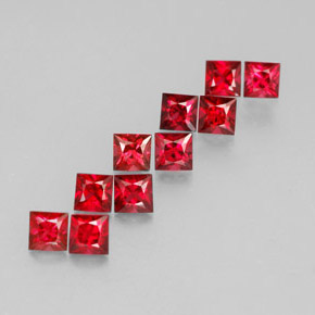 Spinello naturale rosso da  ct, quadrato, VVS-VS