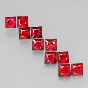 Spinello naturale rosso da  ct, quadrato, VVS-VS