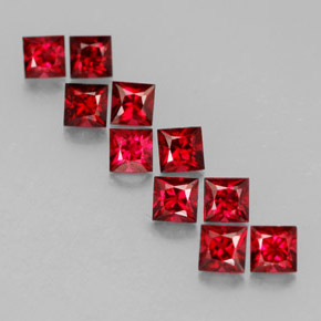 Spinello naturale rosso da  ct, quadrato, VVS-VS