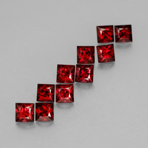 Spinello naturale rosso da  ct, quadrato, VVS-VS