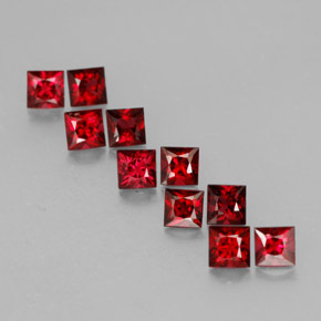 Spinello naturale rosso da  ct, quadrato, VVS-VS