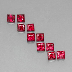 Spinello naturale rosso da  ct, quadrato, VVS-VS