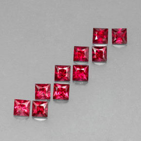 Spinello naturale rosso da  ct, quadrato, VVS-VS