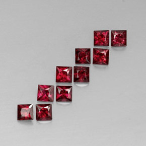 Spinello naturale rosso da  ct, quadrato, VVS-VS