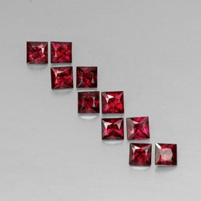 Spinello naturale rosso da  ct, quadrato, VVS-VS