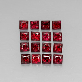 Spinello naturale rosso da  ct, quadrato, VVS-VS