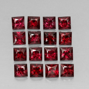 Spinello naturale rosso da  ct, quadrato, VVS-VS
