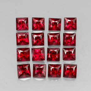 Spinello naturale rosso da  ct, quadrato, VVS-VS