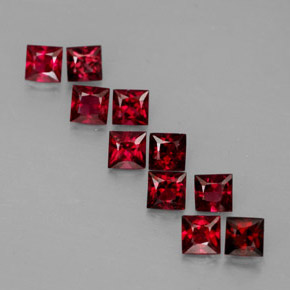 Spinello naturale rosso da  ct, quadrato, VVS-VS