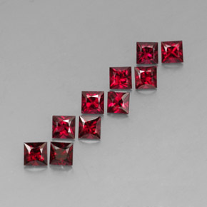 Spinello naturale rosso da  ct, quadrato, VVS-VS