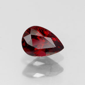 Spinello naturale rosso da 0,36 ct, taglio a pera, VS-SI