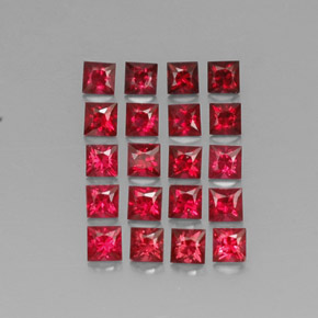 Spinello naturale rosso da  ct, quadrato, VVS-VS