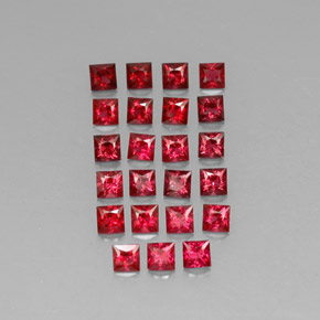 Spinello naturale rosso da  ct, quadrato, VVS-VS