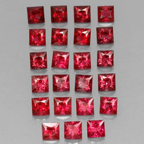 Spinello naturale rosso da  ct, quadrato, VVS-VS