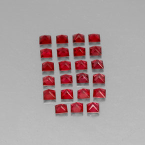 Spinello naturale rosso da  ct, quadrato, VVS-VS