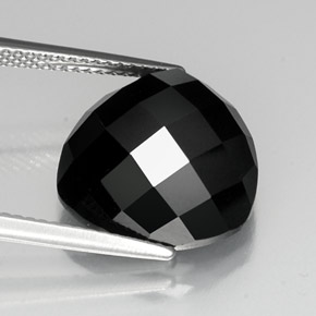 Spinello naturale nero da 11,37 ct, trillion, opaco