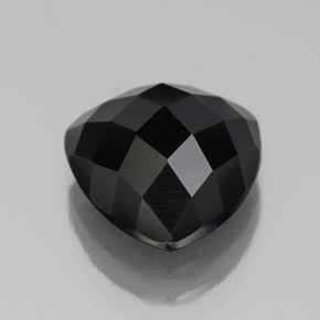 Spinello naturale nero da 4,21 ct, trillion, opaco