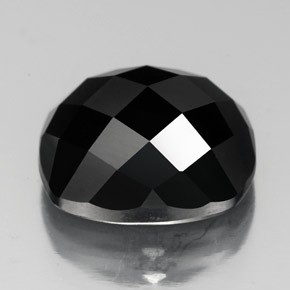 Spinello naturale nero da 7,17 ct, taglio a cuscino, opaco