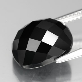 Spinello naturale nero da 7,17 ct, taglio a cuscino, opaco