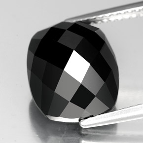 Spinello naturale nero da 7,53 ct, taglio a cuscino, opaco