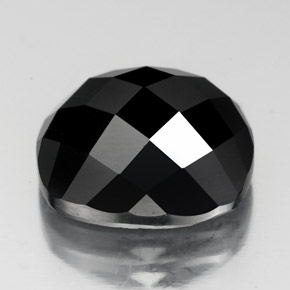 Spinello naturale nero da 7,53 ct, taglio a cuscino, opaco