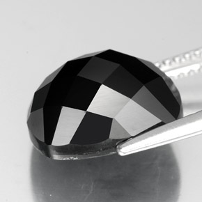 Spinello naturale nero da 7,53 ct, taglio a cuscino, opaco