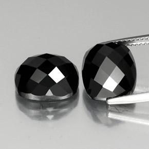 Spinello naturale nero da 15,09 ct, taglio a cuscino, opaco