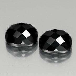 Spinello naturale nero da 15,09 ct, taglio a cuscino, opaco