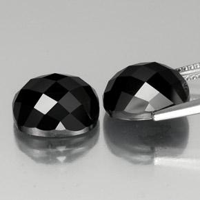 Spinello naturale nero da 15,09 ct, taglio a cuscino, opaco
