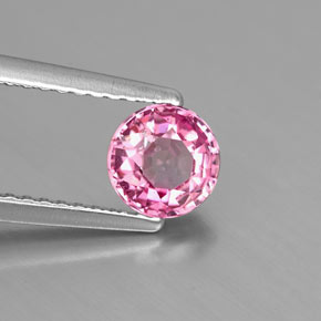 Spinello naturale rosa da 0,84 ct, taglio rotondo, VS-SI