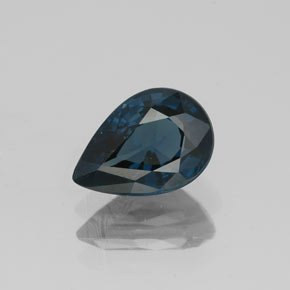 Spinello naturale blu da 1,38 ct, taglio a pera, VVS