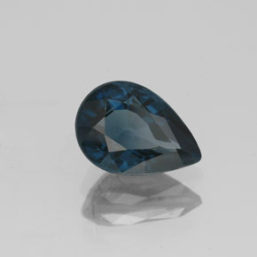 Spinello naturale blu da 1,38 ct, taglio a pera, VVS