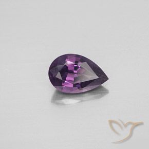 Spinello Viola scuro naturale da 1.27 ct, Forma a pera, VVS-VS