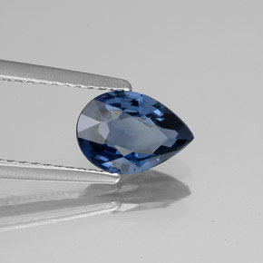 Spinello naturale blu da 1,19 ct, taglio a pera, VS