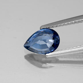 Spinello naturale blu da 1,19 ct, taglio a pera, VS