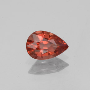 Spinello naturale rosso da 0,98 ct, taglio a pera, VS