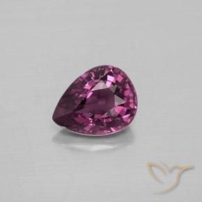 Spinello naturale porpora da 1,29 ct, taglio a pera, VS