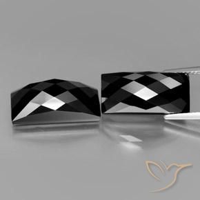 Gemme di Spinello Nero naturale da 24.87 ct, Taglio a baguette, Opaco