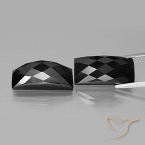 24.82ctw Naturale Nero Spinello, Taglio a baguette, Opaco, Photo A