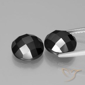 Gemme di Spinello Nero naturale da 7.19 ct, Rotondo, Opaco