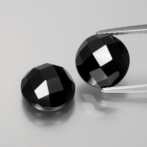 Spinello naturale nero da 7,78 ct, taglio rotondo, opaco