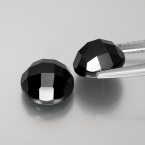 Gemme di Spinello Schorl naturale da 7.76 ct, Taglio rotondo, Opaco