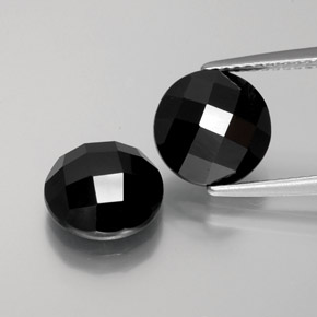 Spinello naturale nero da 6,96 ct, taglio rotondo, opaco