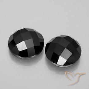 Gemme di Spinello Nero naturale da 13.84 ct, Rotondo, Opaco