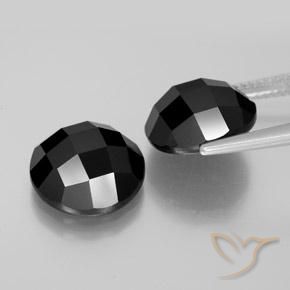 Gemme di Spinello Nero naturale da 13.84 ct, Rotondo, Opaco