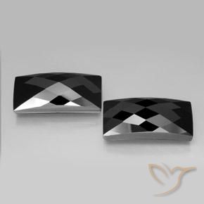 Gemme di Spinello Nero naturale da 27.88 ct, Taglio a baguette, Opaco