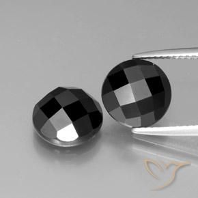 7.49ctw Naturale Nero Spinello, Rotondo, Opaco